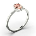 thumbnail image 3 of Beautiful Unique Art Deco 1.50 Carat Oval Cut Morganite And Diamond Moissanite Engagement Ring, Classic Wedding Ring in 10k Solid White Gold, Gift For Her, Girlfriend, Wife, Promise Ring, 3 of 3