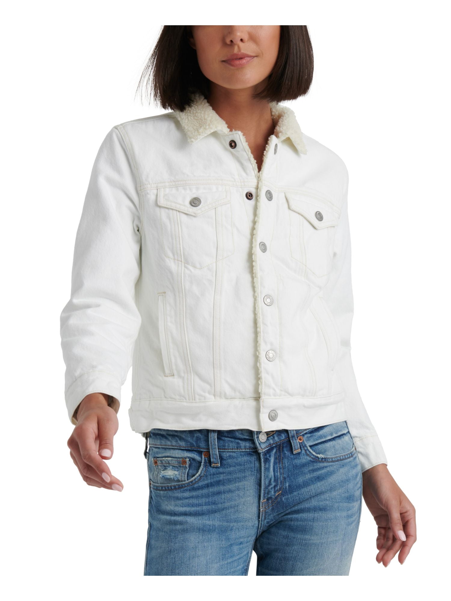 lucky brand jean jacket with fur