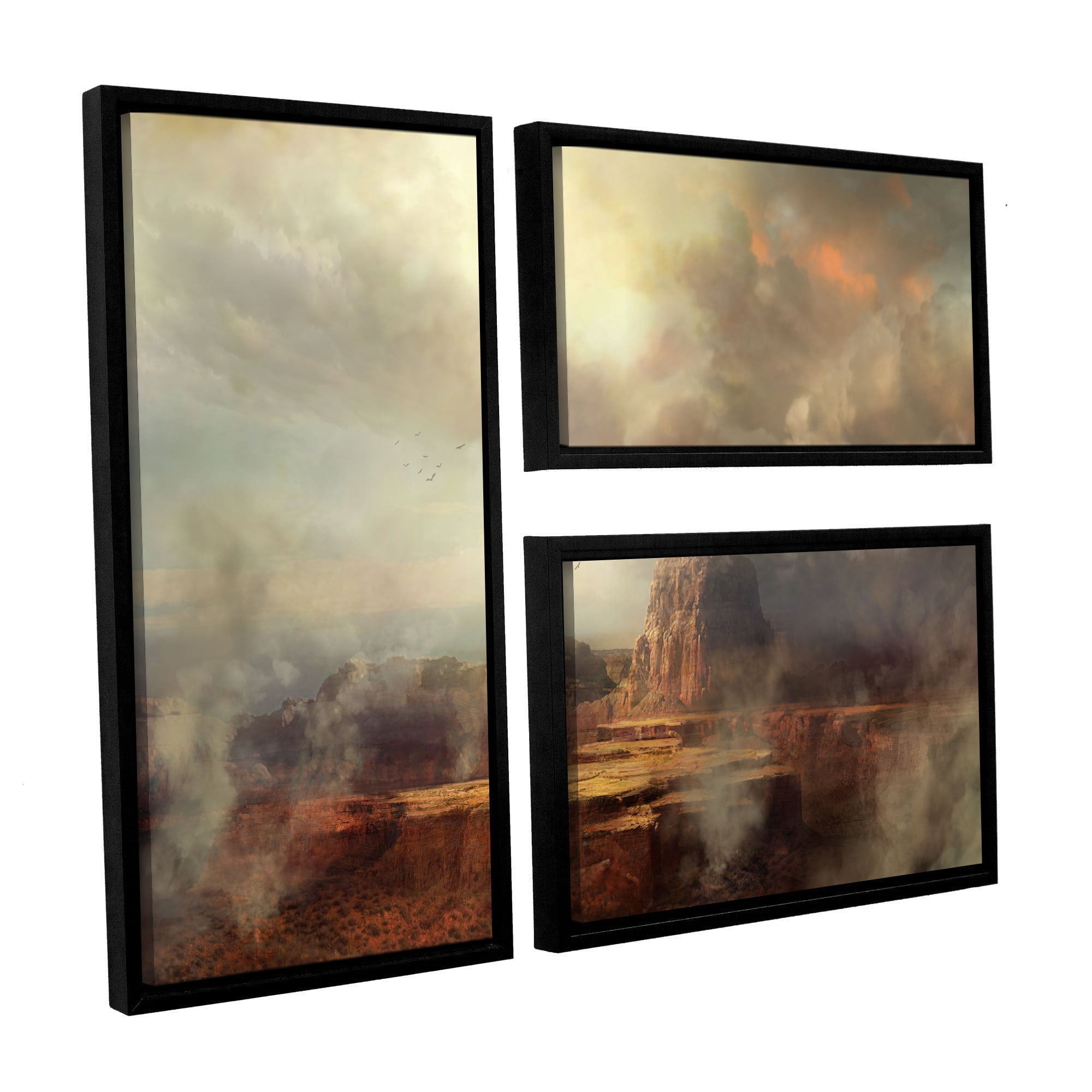 ArtWall Philip Straub "Afternoon Light" 4-Piece Floater Framed Canvas Staggered Set