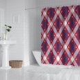thumbnail image 2 of Red and Blue Star Argyle Pattern Shower Curtain 72"x84" ,Bathroom Decorative Shower Curtains Set with 12 Hooks,Modern Waterproof Washable Shower Curtain, 2 of 6