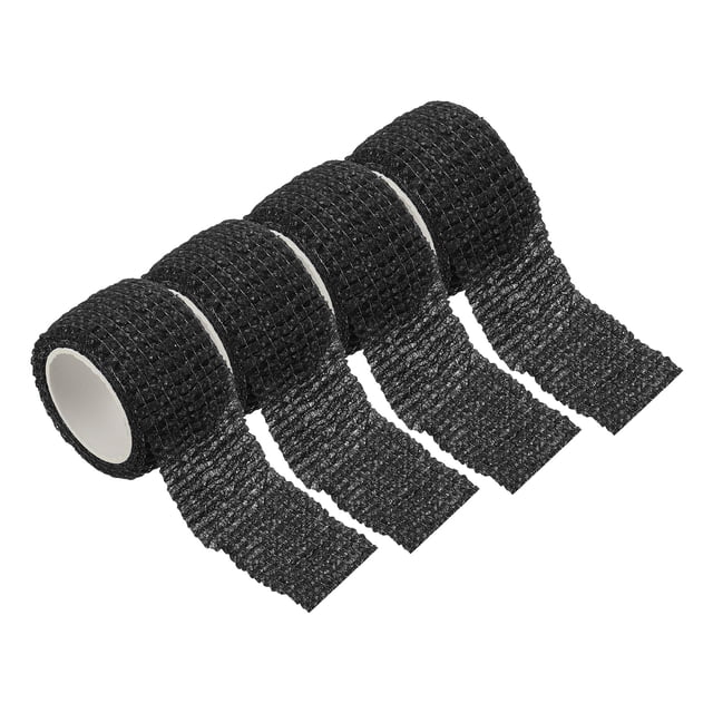 Protectores de piso para patas de silla Uxcell, cinta autoadhesiva de 4 rollos para cubrir patas de marco de cama para pisos de madera, 260 pies, negro