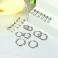 thumbnail image 2 of Cterwk 10 Pairs Stud Earrings Stainless Steel Earring 14K Plated Small Hoop Earrings Ball Flat Back Earrings for Women, Silver, 2 of 7