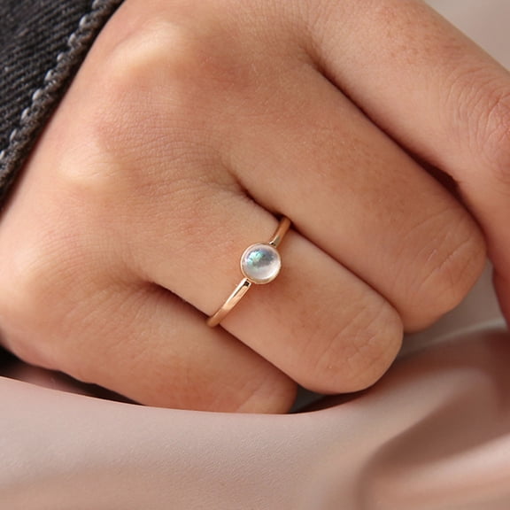 SmartBy Elegant Faux Pearl Inlaid Thin Finger Ring Women Party Banquet Charm Jewelry