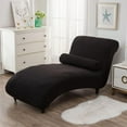 thumbnail image 1 of Funda para sillas elásticas Macarena cubierta de chaise lounge Negro, 1 of 8