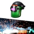 thumbnail image 1 of Máscara protectora de soldadura de soldadura con atenuación automática con 5 cubiertas de soldadura de hoja protectora reemplazables para sin guantes Macarena escudo de soldadura, 1 of 7