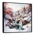 thumbnail image 2 of Designart "Winter'S Enchanting Waterfall I" Waterfall Floater Framed Wall Decor, 2 of 5