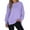 Purple, variant on Women Causal Fleece Jacket Pullover Crewneck Fuzzy Blouse Long Sleeve Oversized Drop Shoulder Warm Thick Fall Winter Sweatshirt