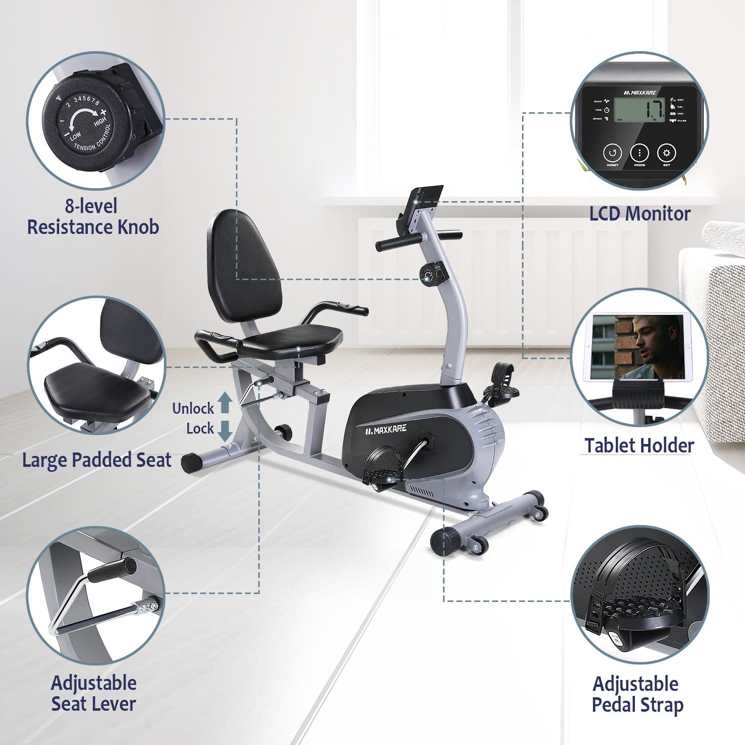 MaxKare Recumbent Exercise Bike Indoor 