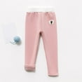 thumbnail image 2 of Odeerbi Kids Leggings Baby Tights Toddler Girls Cotton High Waist Stretch Fleece Solid Color Plus Keep Warm Casual Leggings Pants Pink, 2 of 4