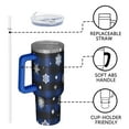 thumbnail image 4 of Blue Christmas Snowflake Pattern Tumbler with Handle and Lid,40oz Double Wall Vacuum Insulated Tumbler,Cups Gift for Women and Men, 4 of 7