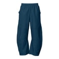 thumbnail image 5 of Hurxie Women’s Hiking Cargo Pants – Lightweight Wide Leg Outdoor Pants with Pockets, High Waisted Drawstring Streetwear Navy,2XL, 5 of 7