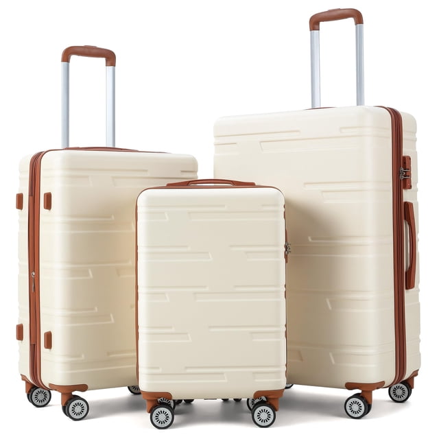 BeesClover Valise Extensible 3 Pcs et Bagage, Ensemble de 3 Valises de Voyage avec Roues Pivotantes (20 Pouces/24 Pouces/28 Pouces), Bagage Rigide Durable