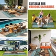 thumbnail image 4 of Teal Brown Outdoor Rug for Patio/Deck/Porch, Non-Slip Large Area Rug 4 x 6 Ft, Country Texas Star Farmhouse Barn Door Wood Indoor Outdoor Rugs Washable Area Rugs, Reversible Camping Rug Carpet Runner, 4 of 8
