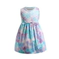 thumbnail image 1 of URMAGIC Girls Sleeveless Dress Round Neck Butterfly Printed Sundress for Casual Home Party Beach 2-12 Years, 1 of 13