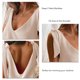 thumbnail image 3 of Blusa sin mangas para mujer, informal, con tirantes y cuello en V, sin espalda, holgada, para fiesta, compras diarias, 3 of 6