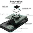 thumbnail image 4 of for iPhone 14 Plus Case with Sliding Camera Cover and Card Holder Heavy Duty Protective iPhone 14 Plus Case with Ring Magnetic Kickstand Phone Case for iPhone 14 Plus 6.7 inch(Green), 4 of 14