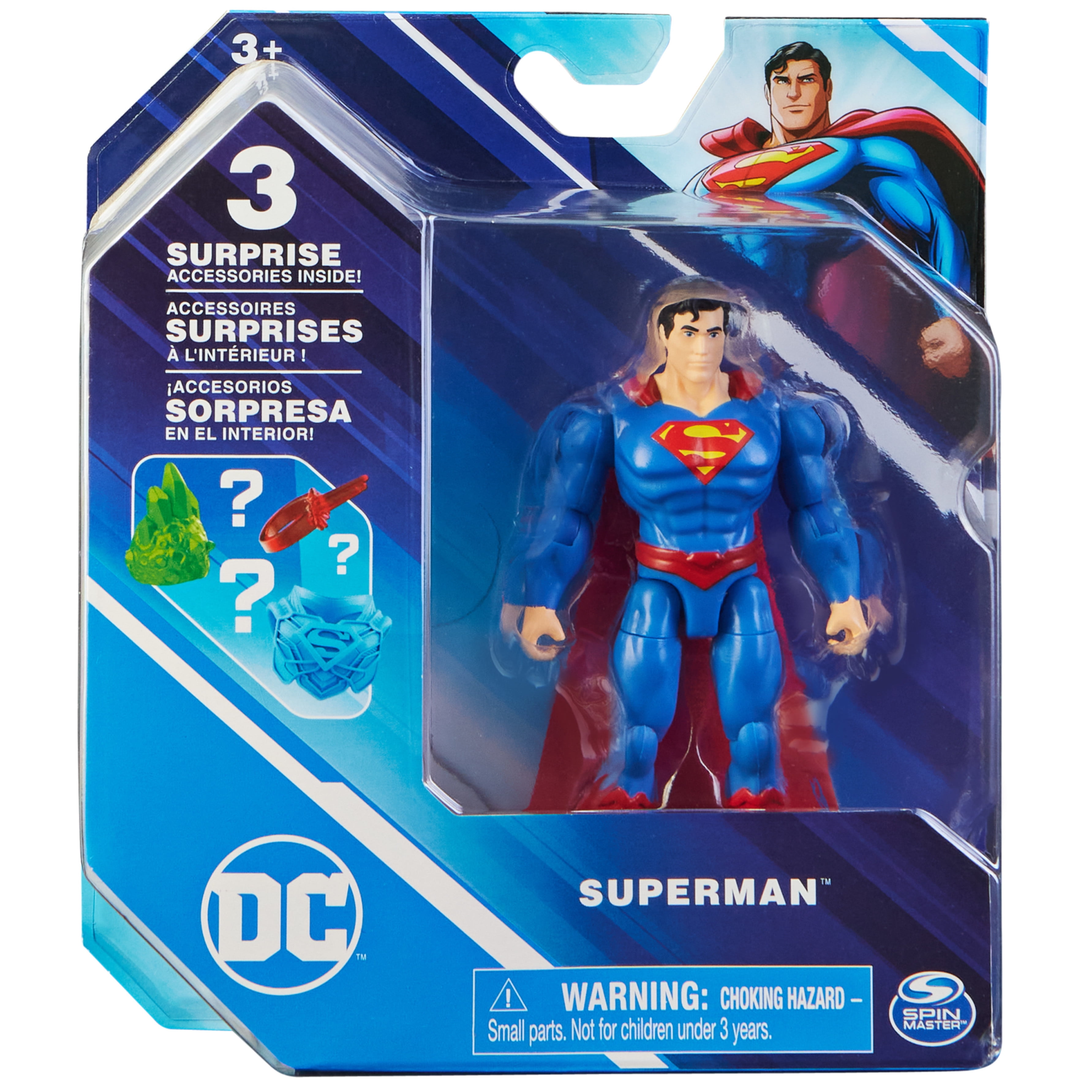 DC Comics 4 Inch Superman Action Figure with 3 Mystery