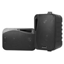 (2) Rockville HP4S BK Black 4" Outdoor/Indoor Swivel Wall Mount Home Speakers