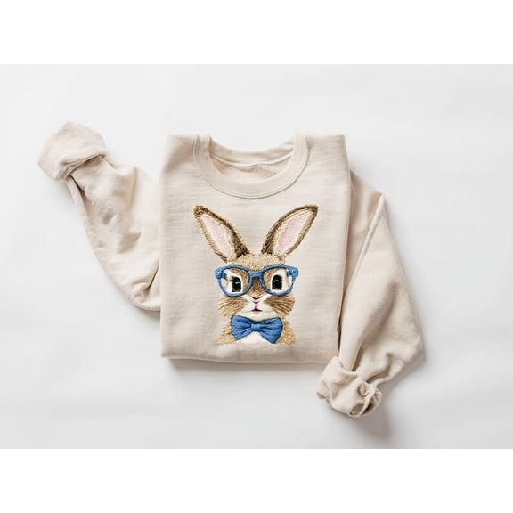Cute Easter Bunny Sweatshirt, Easter Rabbit Sweater, Easter Bunny Hoodie, Easter Gift for Mom, Kids Easter Sweatshirt, Retro Bunny Shirt