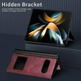 thumbnail image 4 of Dteck View Flip Case for Samsung Galaxy Z Fold 4, Slim Magnetic Face Cover with Stand for Samsung Galaxy Z Fold4, Winered, 4 of 7