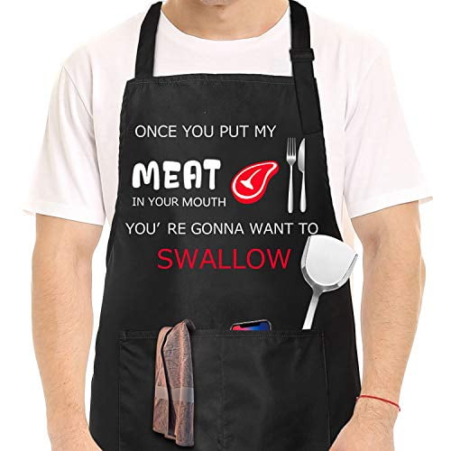 Funny Grilling Apron for Men Once You Put My Meat One Size Fits All Kitchen Cook