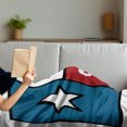 thumbnail image 3 of Texas Star Soft Flannel Fleece Throw Blanket, Lone Star Flag United States of America Themed Patriotic Design, Cozy Plush for Indoor and Outdoor Use, 50" x 70", Cobalt Blue Ruby White, by Ambesonne, 3 of 5