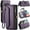 Purple, variant on Crossbody for Samsung Galaxy S10 Plus Case Wallet【RFID Blocking】with 10-Card Holder Zipper Bills Slot, Soft PU Leather Magnetic Shoulder Wrist Strap for Galaxy S10 Plus Wallet Case Women