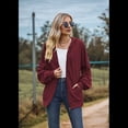 thumbnail image 4 of Sudadera con Capucha y Cremallera de Larga Color Vino Tinto XXL, 4 of 9