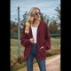 thumbnail image 4 of Sudadera con Capucha y Cremallera de Larga Color Vino Tinto XXL, 4 of 9