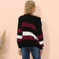 thumbnail image 3 of Textured Knit Striped Sweater Burgundy Small, 3 of 4