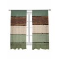 thumbnail image 2 of Sheer Curtains 72 Inches Long, Green Brown Light Filtering Window Curtains for Living Room/Bedroom, Country Wood Grain Abstract Stripe Rod Pocket Voile Sheer Curtain Drapes, 52"W x 72"L, 2 Panels, 2 of 8