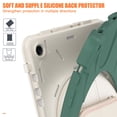 thumbnail image 4 of SaniMore for Samsung Galaxy Tab A9 Case (8.7" 2023 SM-T550 SM-P550), Rotating Handle Shoulder Strap Bracket Drop Resistant Tri-layer Heavy Duty Protective Shcokproof Tablet Cover, Emeraldgreen, 4 of 18