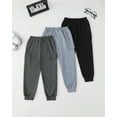 thumbnail image 4 of Toddler Boys Clothes Boys Pants Kids 3-Pack Joggers Toddler Cargo Casual Elastic Waist Pants for Boys 3T 4T 5T Size 6 7 Black Gray, 4 of 8