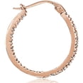 thumbnail image 2 of CZ 14kt Rose Gold over Sterling Silver Hoop Earrings, 2 of 2