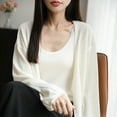 thumbnail image 4 of Ediodpoh Long Cardigan Sweaters for Women V Neck Long Sleeve Knit Cardigan Lightweight Loose Fit Outerwear for Versatile Style White XXL, 4 of 8