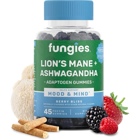 Fungies Lion's Mane + Ashwagandha Gummies, Berry Bliss, 45 Pectin Gummies