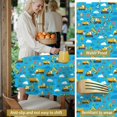 thumbnail image 5 of Excavator and Tree Blue Pattern Round Tablecloth 70"x70", Wrinkle Resistant Wipeable Table Cover for Kitchen Dining Room Picnic Patio and Party, 5 of 6