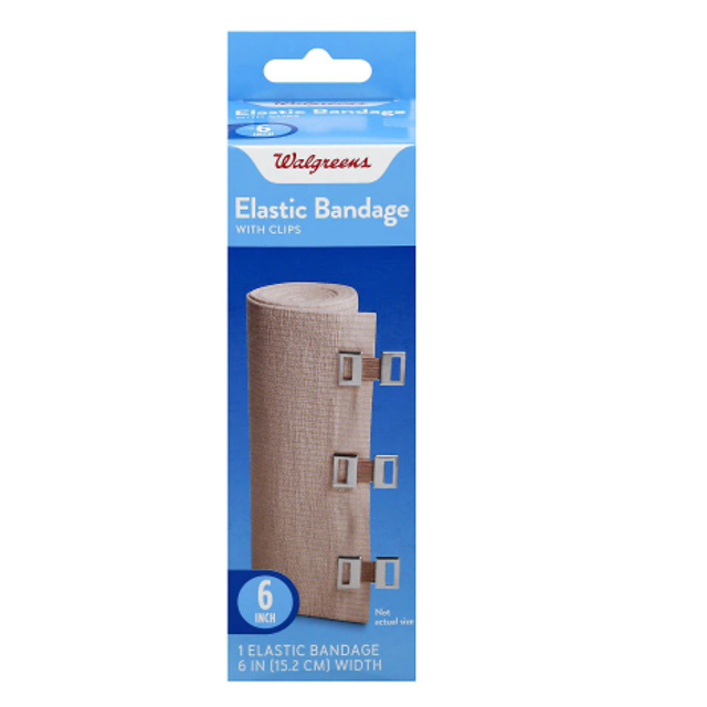 Walgreens Elastic Bandage With Clips 6 Inch1.0ea