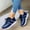 Blue, variant on Tawop Shoes Women Casual Comfort Round Toe Lace-Up Lace Low Tops Black Size 5.5
