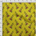 thumbnail image 3 of oneOone Cotton Silk Medium Yellow Fabric Leaves & Floral Block Sewing Material Print Fabric By The Yard 42 Inch Wide, 3 of 4