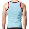 thumbnail image 6 of Sakmal Crew Neck Womens Tanks Blue Blue Solid Breathable Workout Muscle Camisole Tunic Tops, 6 of 7