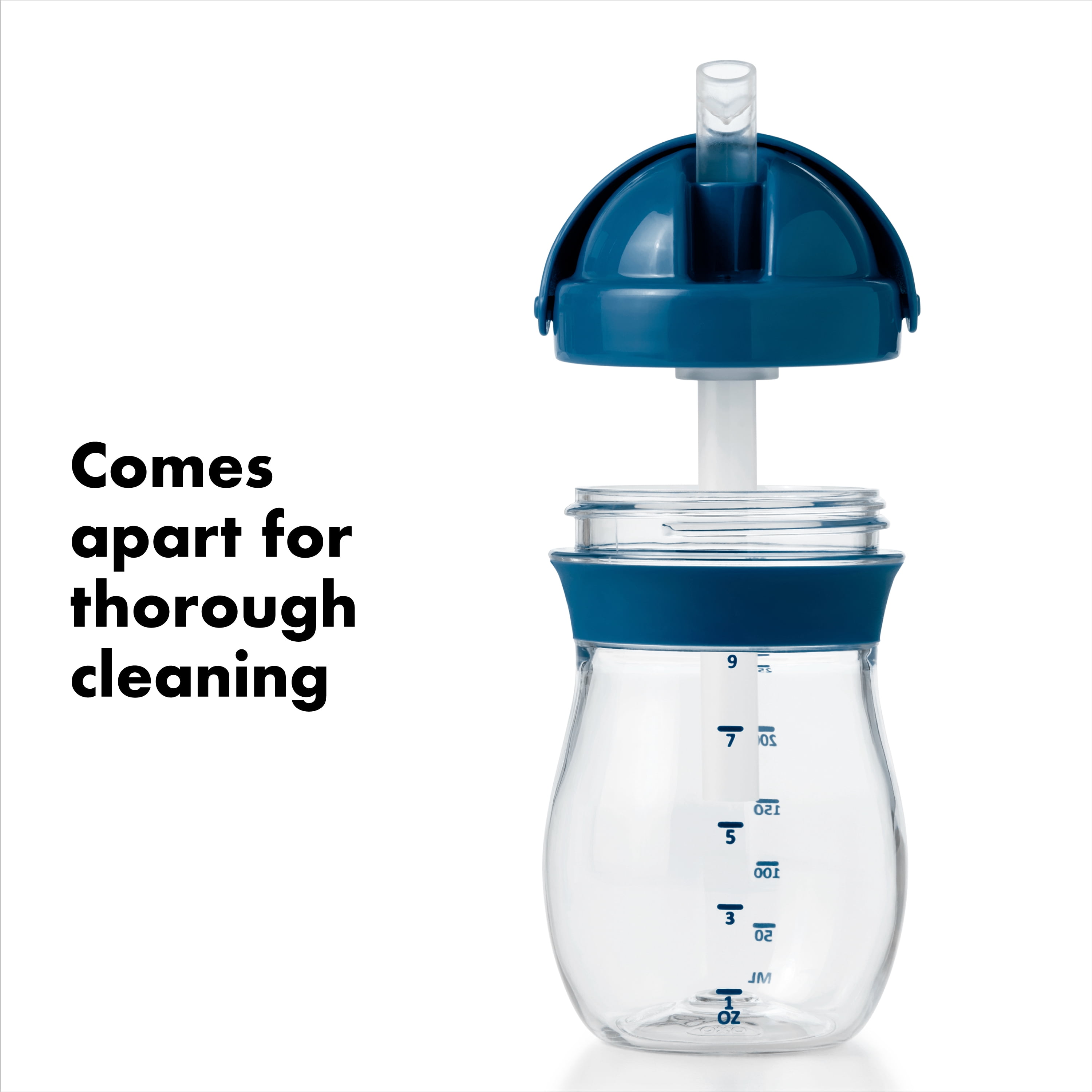 OXO Tot Transitions Straw Cup, Navy, 9 oz, 2-Pack