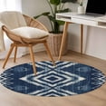 thumbnail image 4 of Navy Blue Round Area Rug 3Ft Washable Small Circle Rugs for Kitchen Entryway, Vintage Tribal Abstract Geometric Tie Dye Art Non-Slip Carpet Floor Mats Indoor Outdoor Carpet Runner Home Decor, 4 of 8