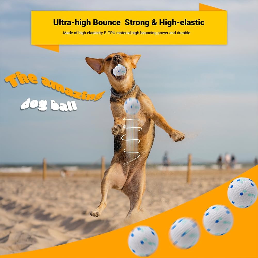 Dog Balls Toys for Aggressive Chewers, Indestructible Durable Bouncy Floating Balls for Dogs to Fetch, Durable Solid Rubber Ball for Training Dog Toy Ball-Blue (Pack of 1),Small