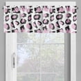 thumbnail image 2 of Ambesonne Modern Valance Pack of 2, Abstract Leopard Spots Motif, 54"X12", Pale Pink Charcoal Grey, 2 of 5
