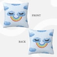 thumbnail image 3 of LNWH Decorative Pillow Covers, Cloud Rainbow Eyelashes Square Sofa Decorative Knit Pillow Case, 26"x26", 3 of 8