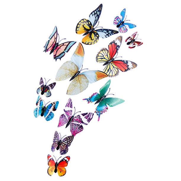 Adhesivo De Mariposa Que Brilla En La Oscuridad. Adhesivo 3D De Mariposa Para Decorar Techos Y Paredes. Mariposa Adhesiva Diy Para Habitaciones, Guarderías Y Salones. Mariposa Realista Que Brilla. J