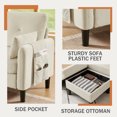thumbnail image 4 of Soscana Corduroy Living Room Furniture Set,Convertible Sectional Sofa with Storage Ottoman & Accent Chair,3 Seat L Shaped Couch with Reversible Chaise & Side Pockets, for Living Room Office Apartment, 4 of 7