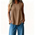 thumbnail image 4 of CHUMUD Women's Cotton Linen Tank Top, Sleeveless Crewneck Pullover, Side Slit Casual Summer Blouse, S-2XL, 4 of 7