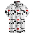 thumbnail image 2 of Camisas con botones para el día de San Valentín con estampado 3D para hombre, camisas casuales de verano de manga corta con cuello extendido para la playa, camisas de moda para hombre, 2 of 5